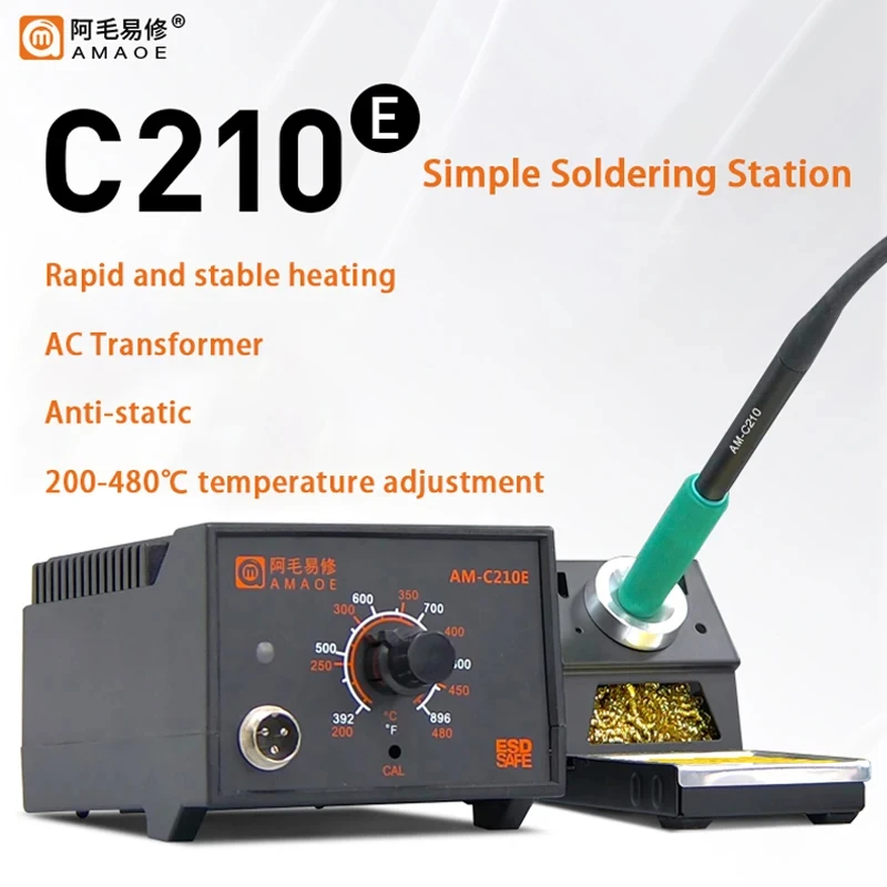 AMAOE AM-C210E soldering station compatible with JBC soldering iron head I IS K C210 handle simple welding repair station tools