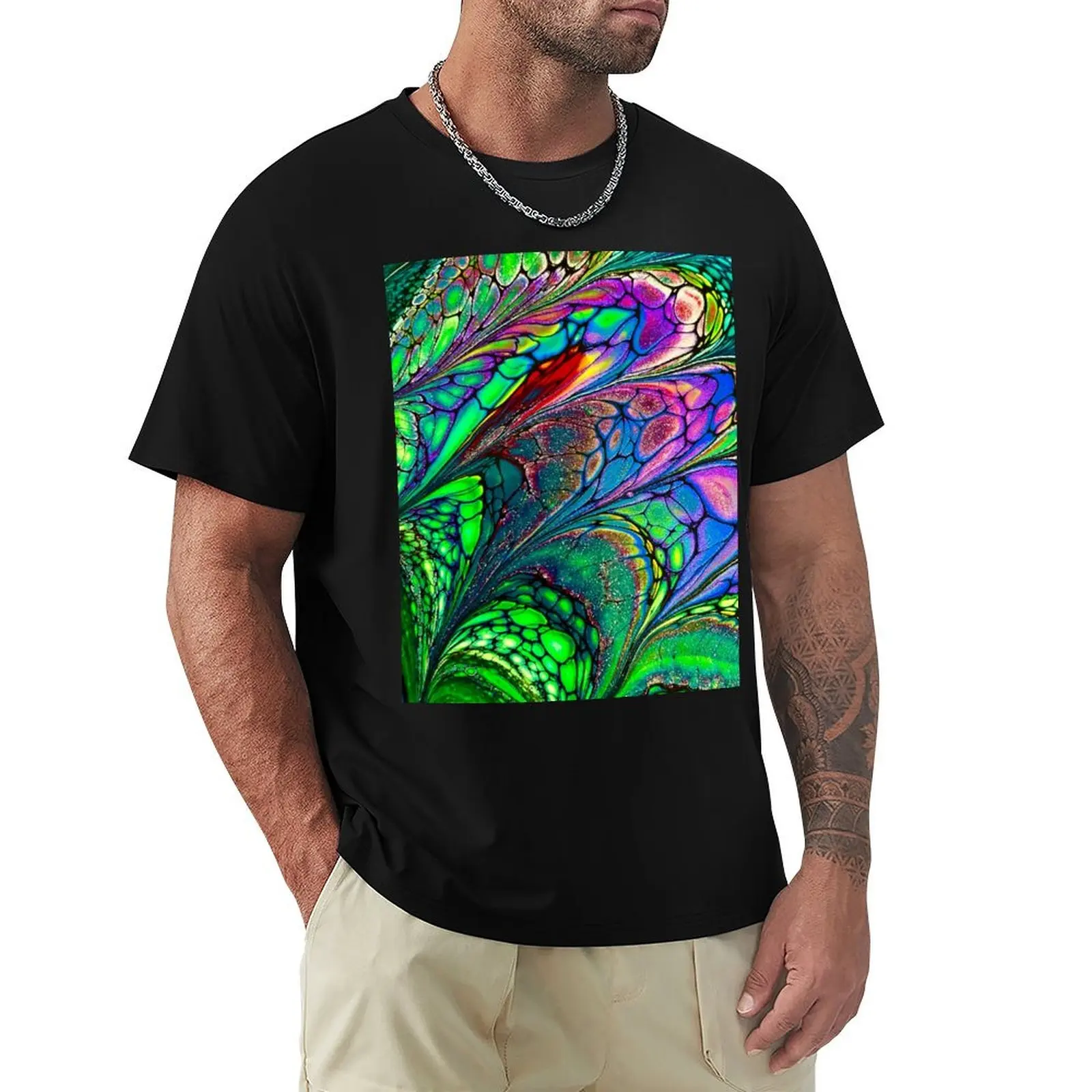 Fancy Fan T-Shirt Relaxed Casual Short Sleeve Tee