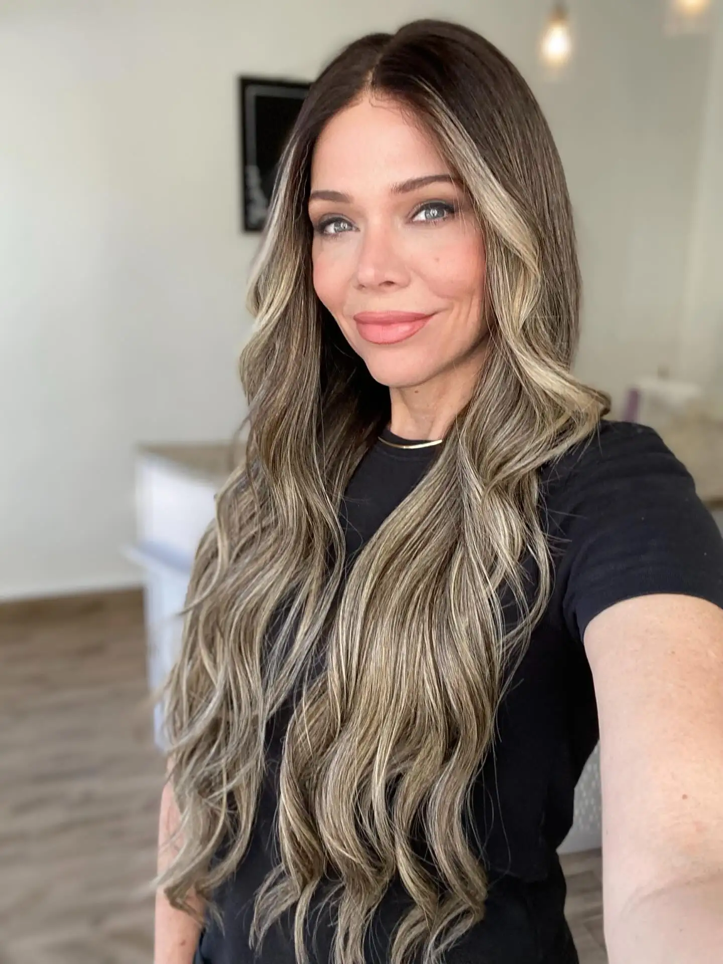 لينة تسليط الضوء على 13x4 طول طويل موجة فضفاضة شعر مستعار اصطناعي أومبير براون الدانتيل الجبهة غلويليس المرأة شعر مستعار جزء مجاني ألياف سمراء #5