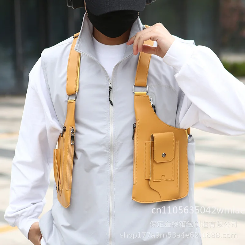 2026 New Men's Vest Backpack Outdoor Running Sports Bag Invisible Underarm Anti Theft Multi Functional Storage Earphone Bag