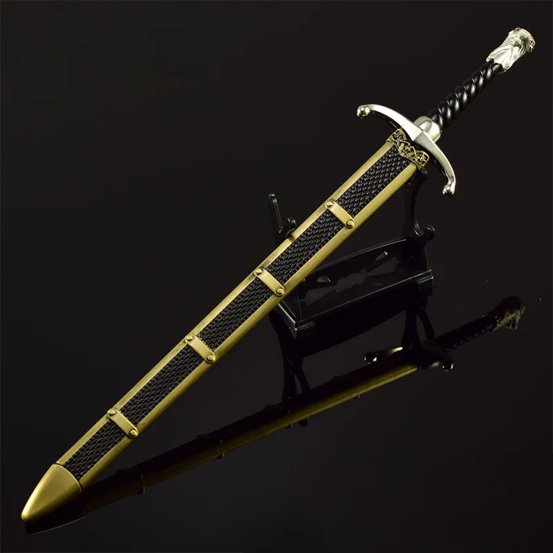 30 cm Power Game Het langklauwige zwaard heeft een schede, middeleeuws zwaard, Katana Speelgoedmes Tafeldecoraties Ambachten Collecties