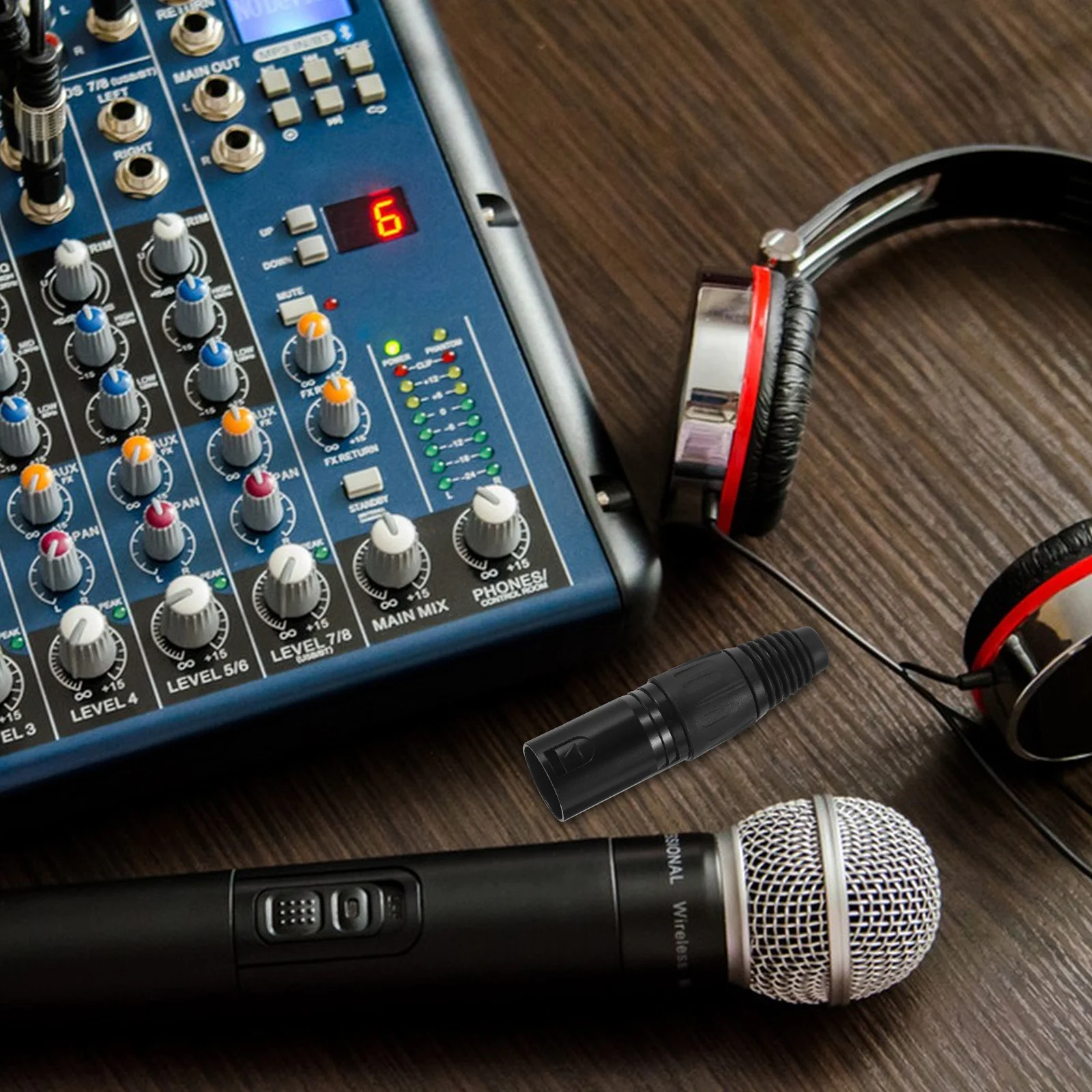 

4Pcs 5 Pin Xlr Plugs Audio Mic Connector Black 5pin Male Female Connectors Clear Stable Transmission Professional Recording