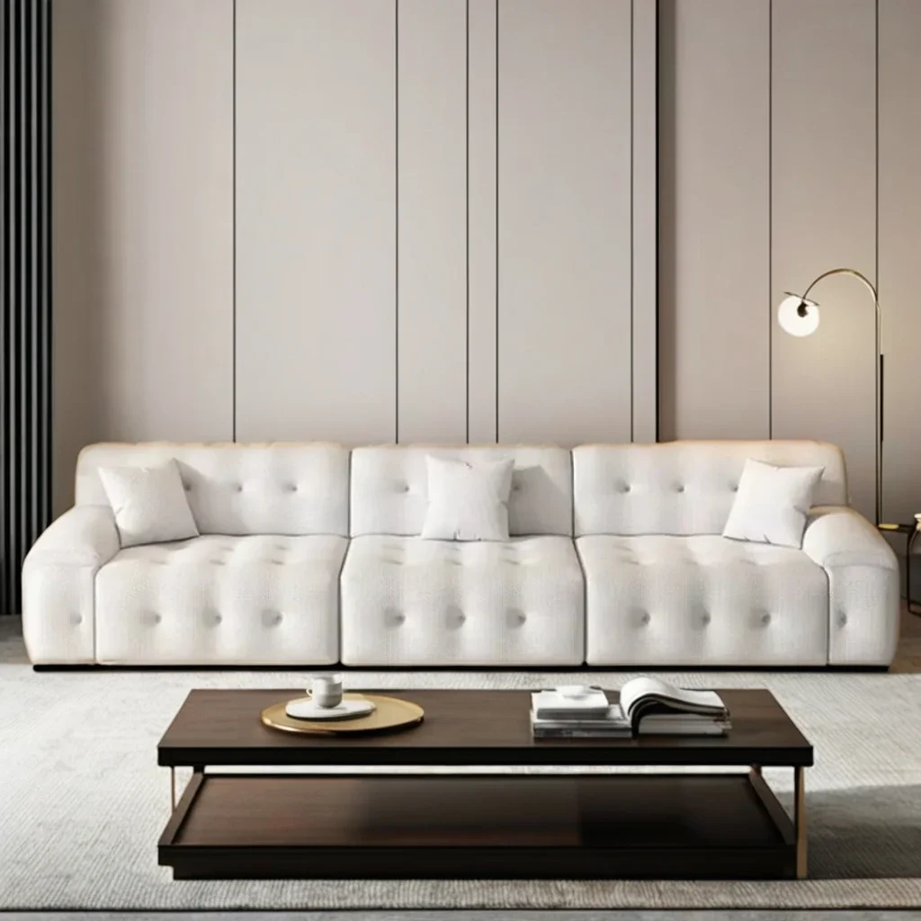 

-Modern European Design Cosy Three-Seater Modular Electric Sofa Set Inspired Roche Bobois Living Room Dining Apartments Wood