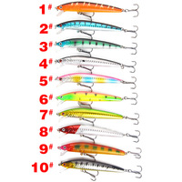 5-10Pcs/box Floating Minnow Lure 10cm-9g Noise Simulation Lure Hard Lure with Treble Hook Artificial Lure for Catching Bass