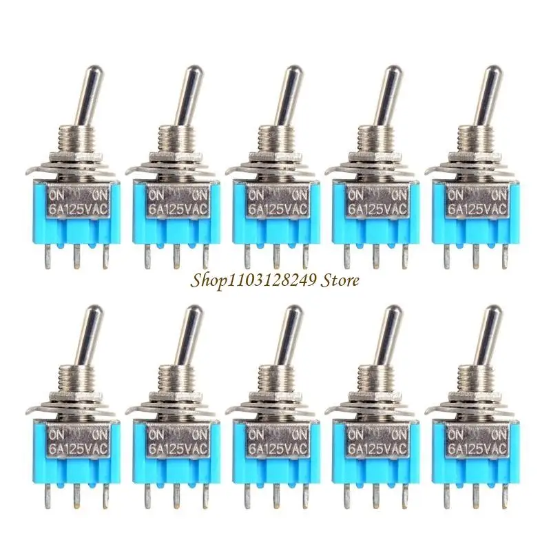 

N5KD 10pcs 3 Pin MTS-103 Miniature Toggle On Off Knob Switch Micro for Car Electronic