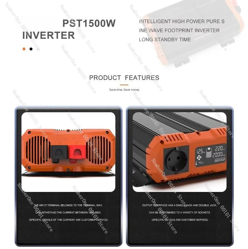 1500W Single Phase Off Grid Solar DC/AC Inverter 12V 220V/230V 92% Efficiency 50/60hz for Home and Car