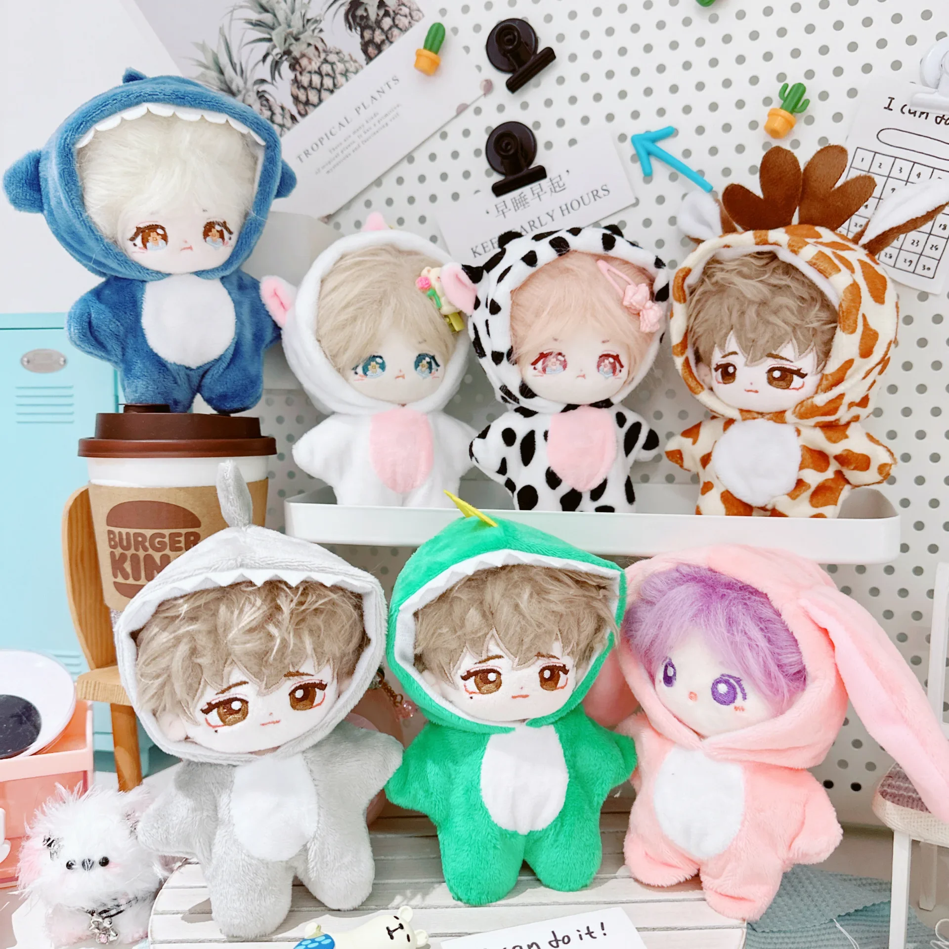 

10cm Cotton Doll Starfish Normal Cotton Doll Sweater Toys 7 Styles Jumpsuit Dolls Accessories Exquisite Kawaii Gifts for Friend