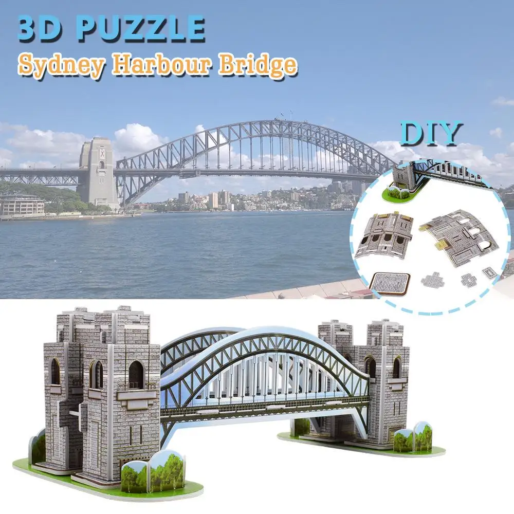 

3D Puzzle Sydney Harbour Bridge Model Kits Assembled Jigsaw Building Hobby Educational Toys for Kids Adult Craft Gift Decoration