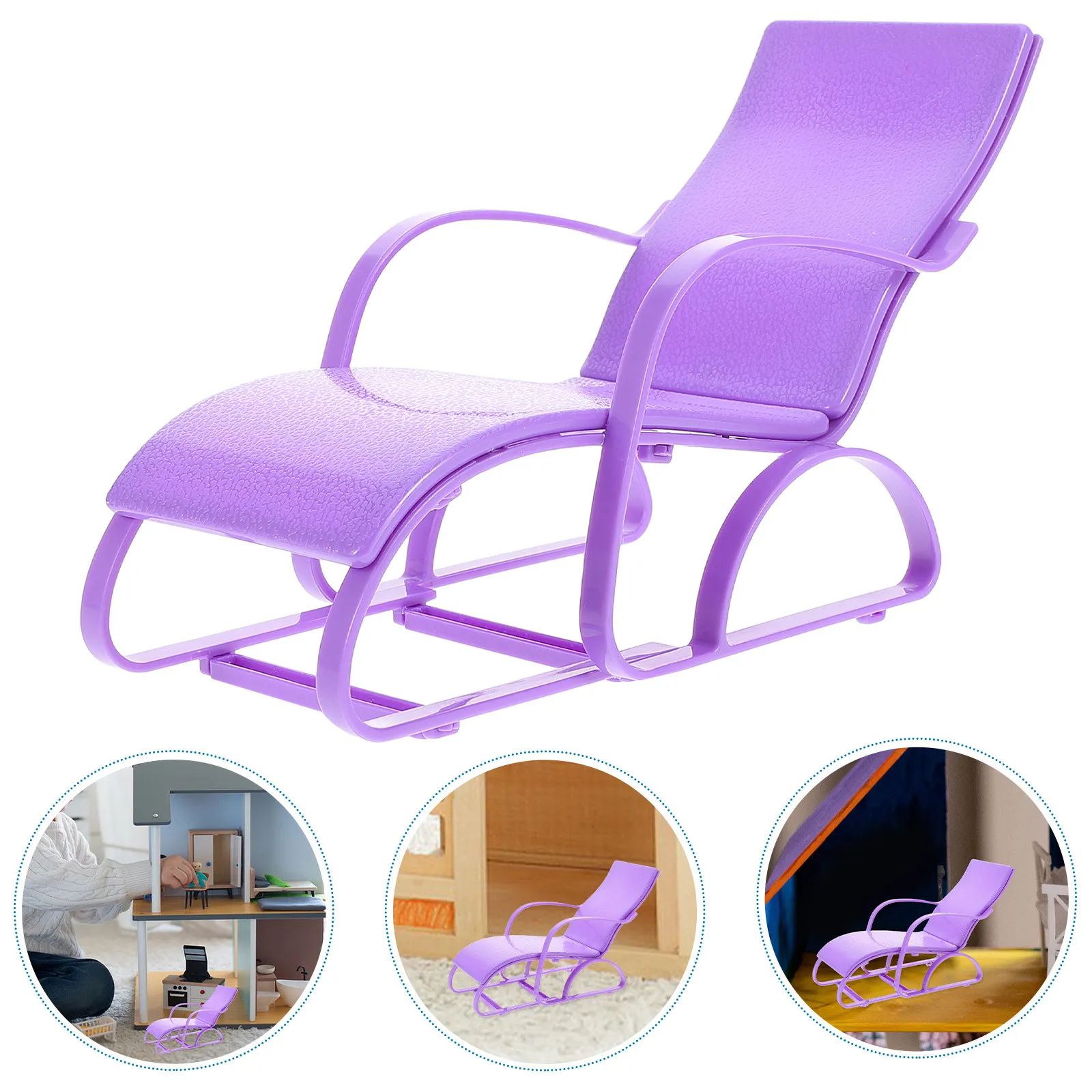 

Mini Beach Chair PVC Material Realistic Beach Accessory for Crafts Miniature Dollhouse Furniture Decoration Outdoor Playset