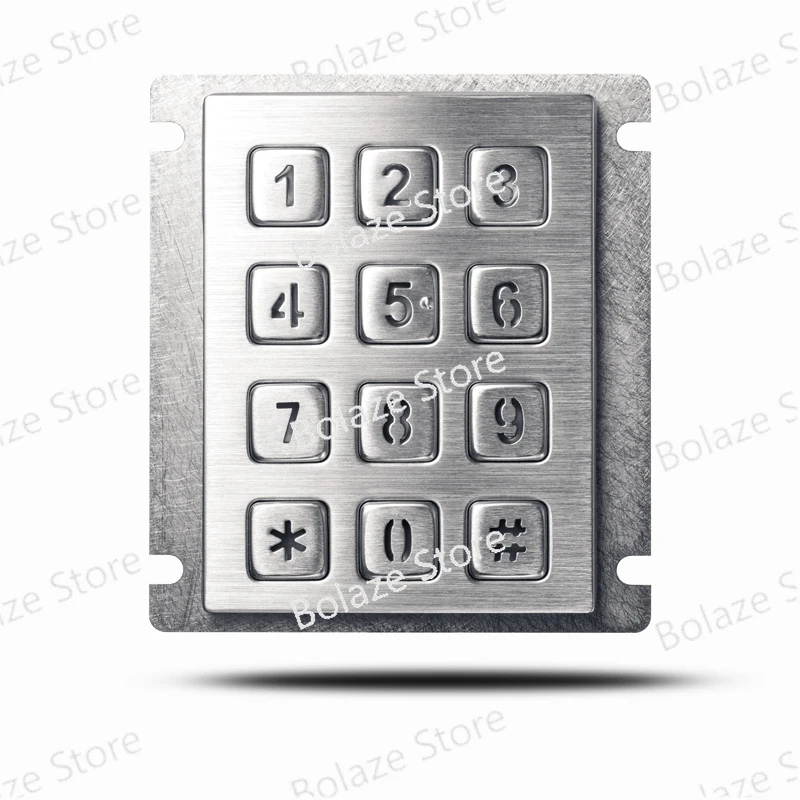 Outdoor 12 Keys 3X4 Matrix USB ATM Kiosk Access Control LED Backlit Backlight Industrial Metal Numeric Keypad