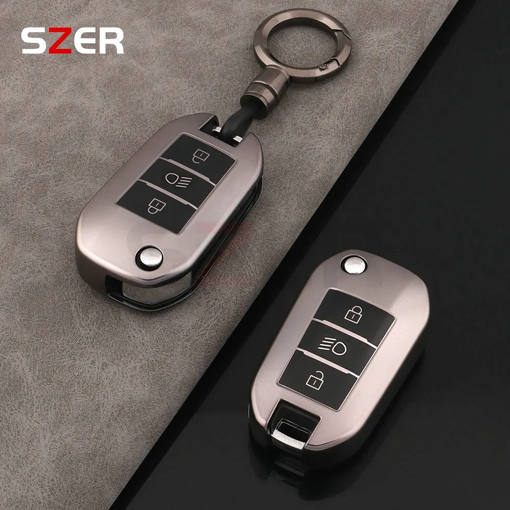 For Citroen C3 C4 CACTUS C6 C8 For Peugeot 208 308 408 508 2008 3008 4008 5008 TPU Car Flip Key Case Cover Shell Accessories