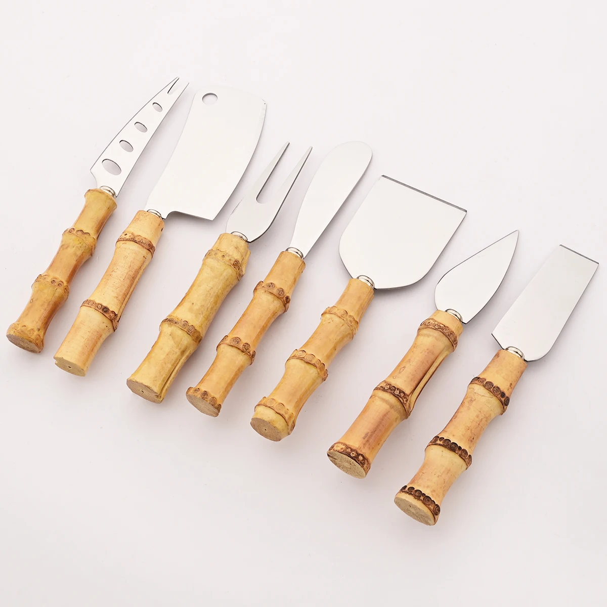 Edelstahl Käse Hobel Cutter Mini Messer Butter Messer Spachtel Gabel Bambus Käse Messer Set Käse Besteck Küche Werkzeuge