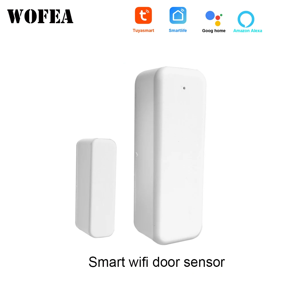 Mini Sensor de puerta inteligente con Wifi, Detector de contacto magnético, apertura y cierre de puerta, Control por voz por Alexa y Google Home,