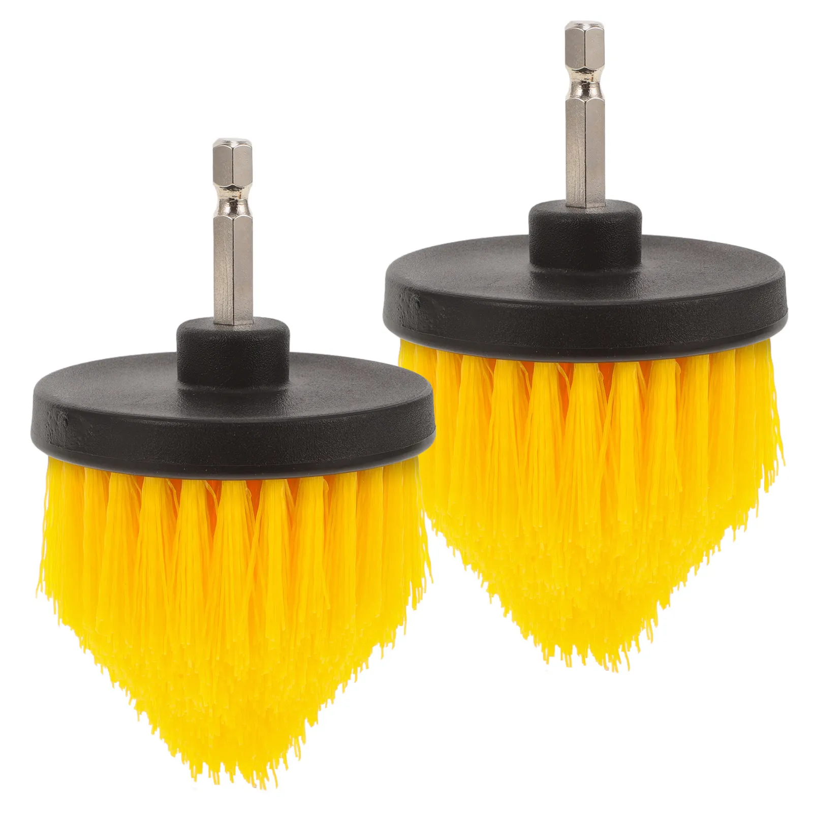 2Pcs Drill Brush Attachment Steel PP Cone Cleaning Polishing Scrub Brush Kit for Electric Tools Multi Functional Drill Scrubber