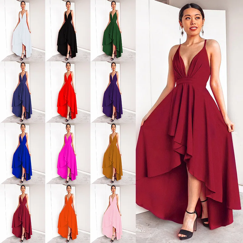 

Amazon hot dresses women's suspenders, sexy evening dresses, long skirts, one piece of dropshipping