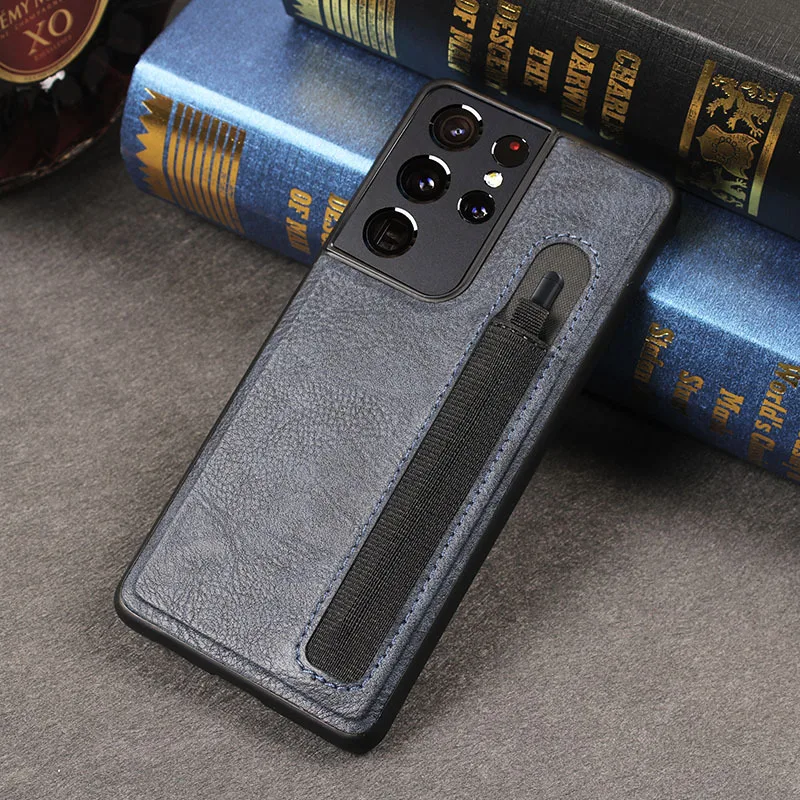 Leather Case with S PEN SLOT For Samsung Galaxy S21 Ultra PU Leather Case s21u Phone Back Cover Case