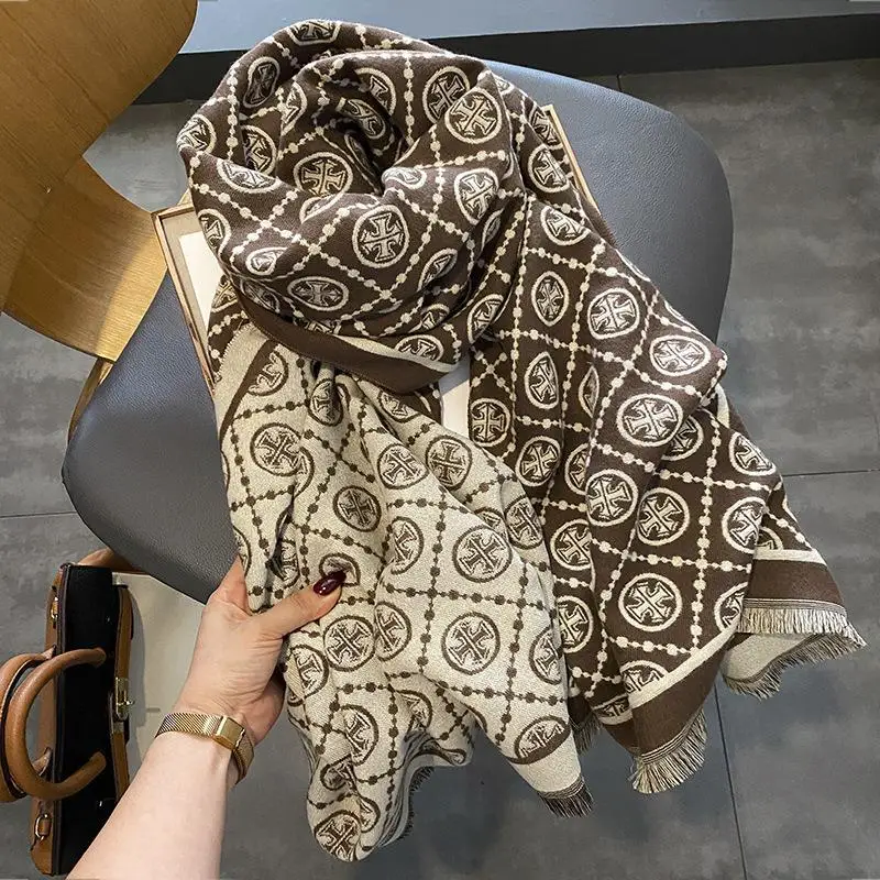 Thick Blanket Warm Cashmere Scarf for Women Luxury Winter Shawl Wrap Pashmina Bufanda Poncho Female Soft Bandana Foulard Echarpe