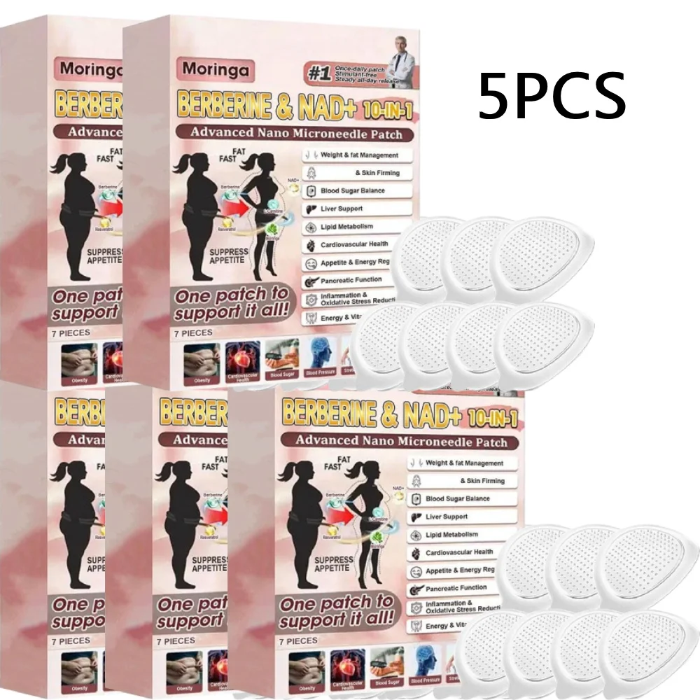 Moringa Nano Microneedle Patch Boosting Metabolism Weight Management Fat Burning Painless Transdermal Release Body Care Sticker