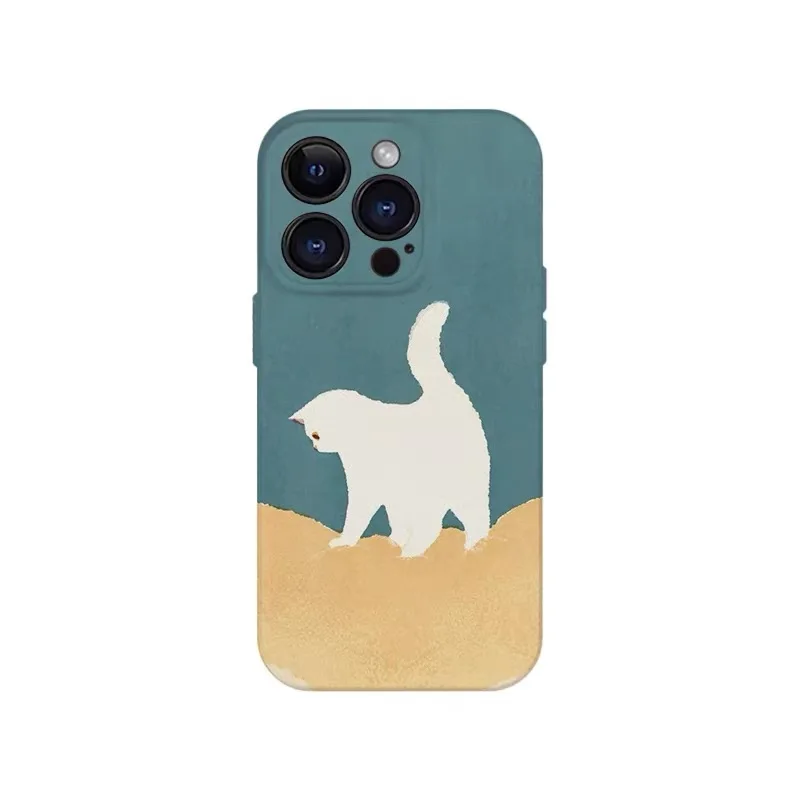 

Ins Korean Green Sofa Kitten Phone Case for IPHONE 17 Air 16E 15 PROMAX 14 Plus 13 12 MINI 11 PRO 16Plus XR Acrylic Phone Cover