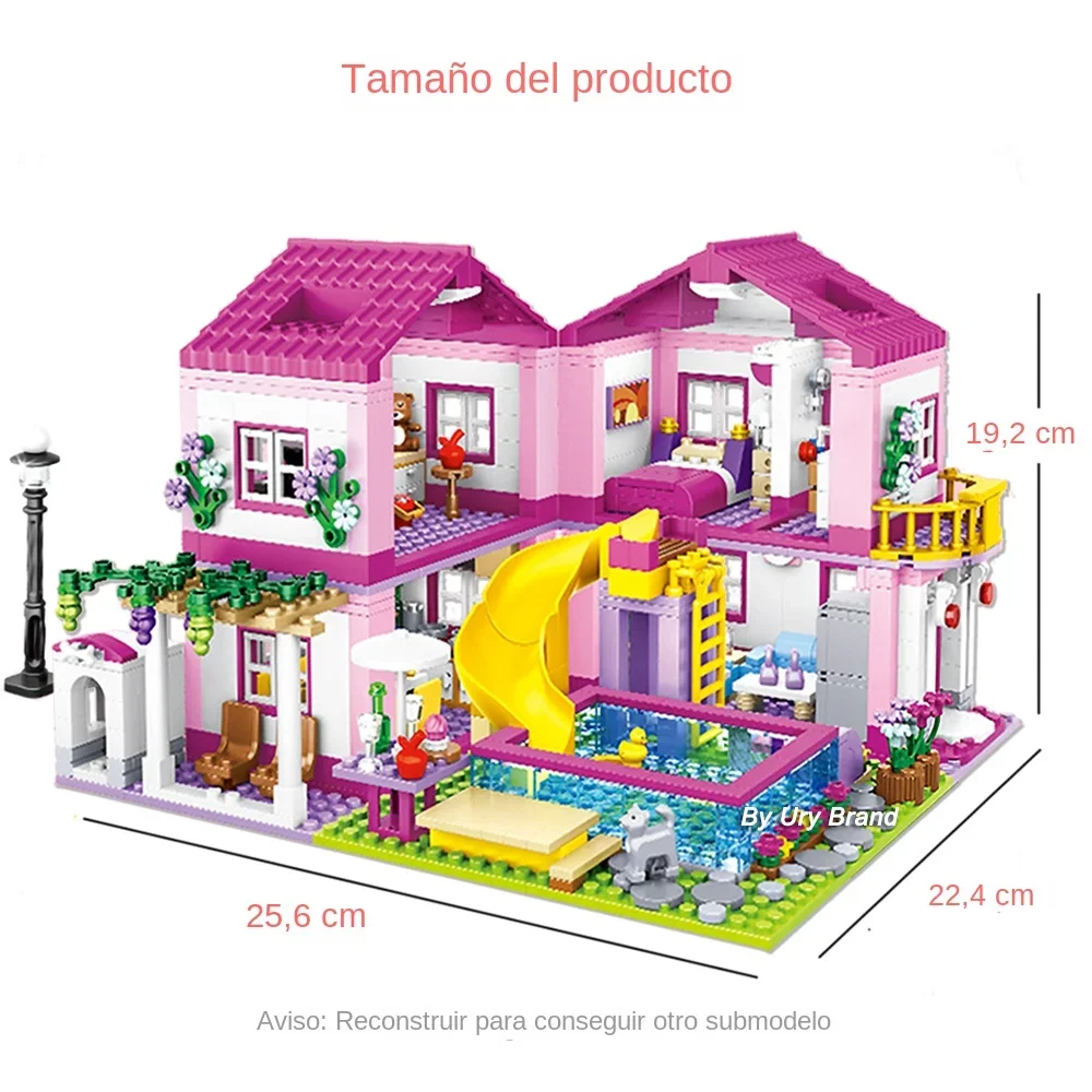 Ensembles de blocs de construction Friends City House Summer Holiday Villa Castle, figurines, piscine, jouets DIY pour enfants, filles, cadeau de Noël
