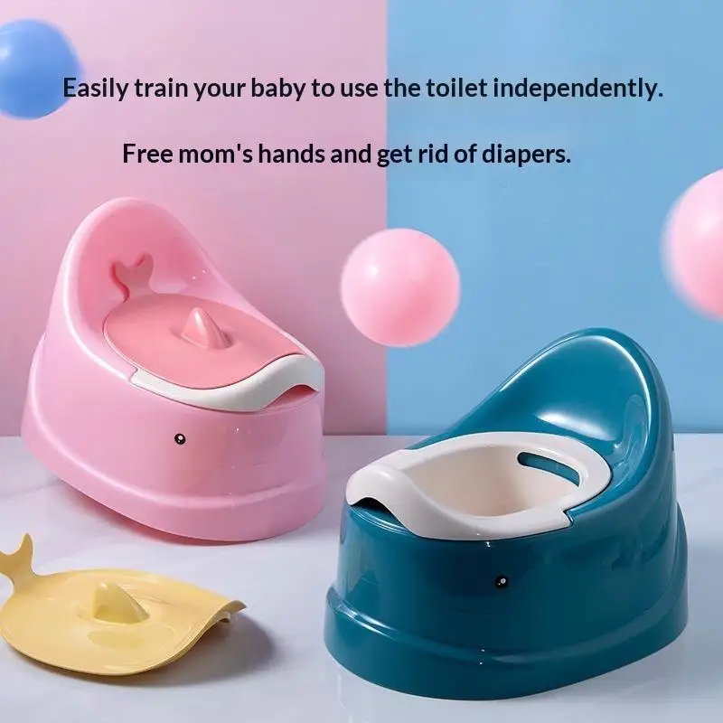 Toddler Potty Training Toilet Cute Whale Design Portable Easy Clean Kids Potty Seat for Toddlers Aged 1-3Y