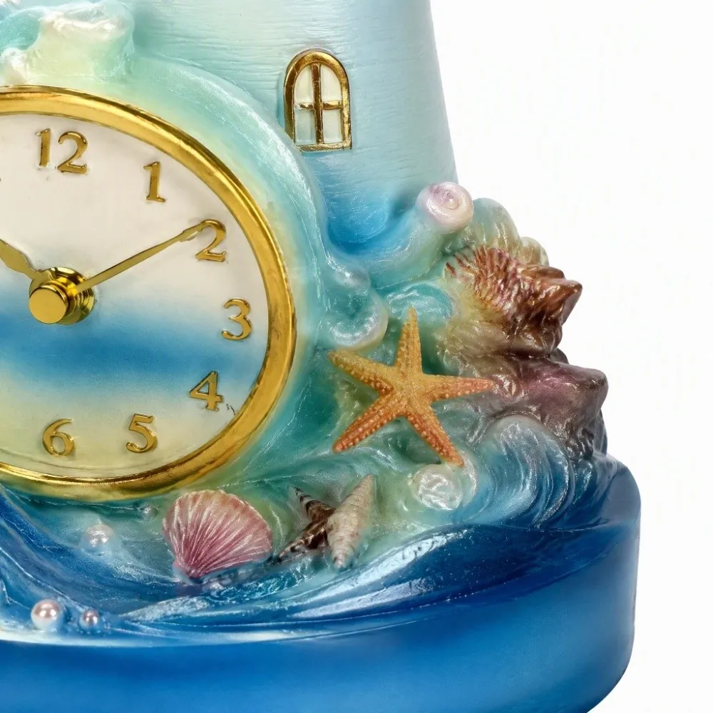 Lighting With Clock Coastal Light Clock Transparency Fashion Coastal Glow Clock 20cm Creativity Lighthouse Bar Decoration