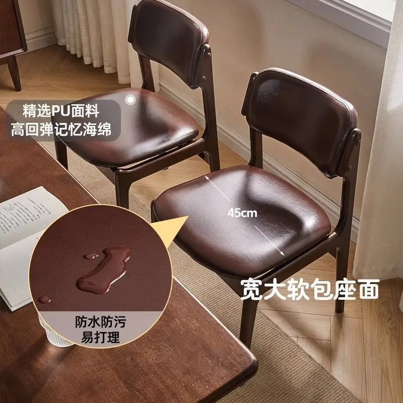 

Nordic Solid Wood Dining Chair, Home Backrest Chair, Light Luxury High-End Soft Cushion Stool for Dining Table and Restaurant.