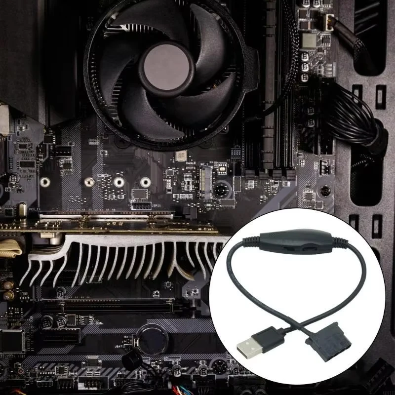 USB to 4Pin PWM 5V USB Sleeved Fan USB to 4Pin Case Fan Adapter Connector Cable Power Adapter Cable Replacement