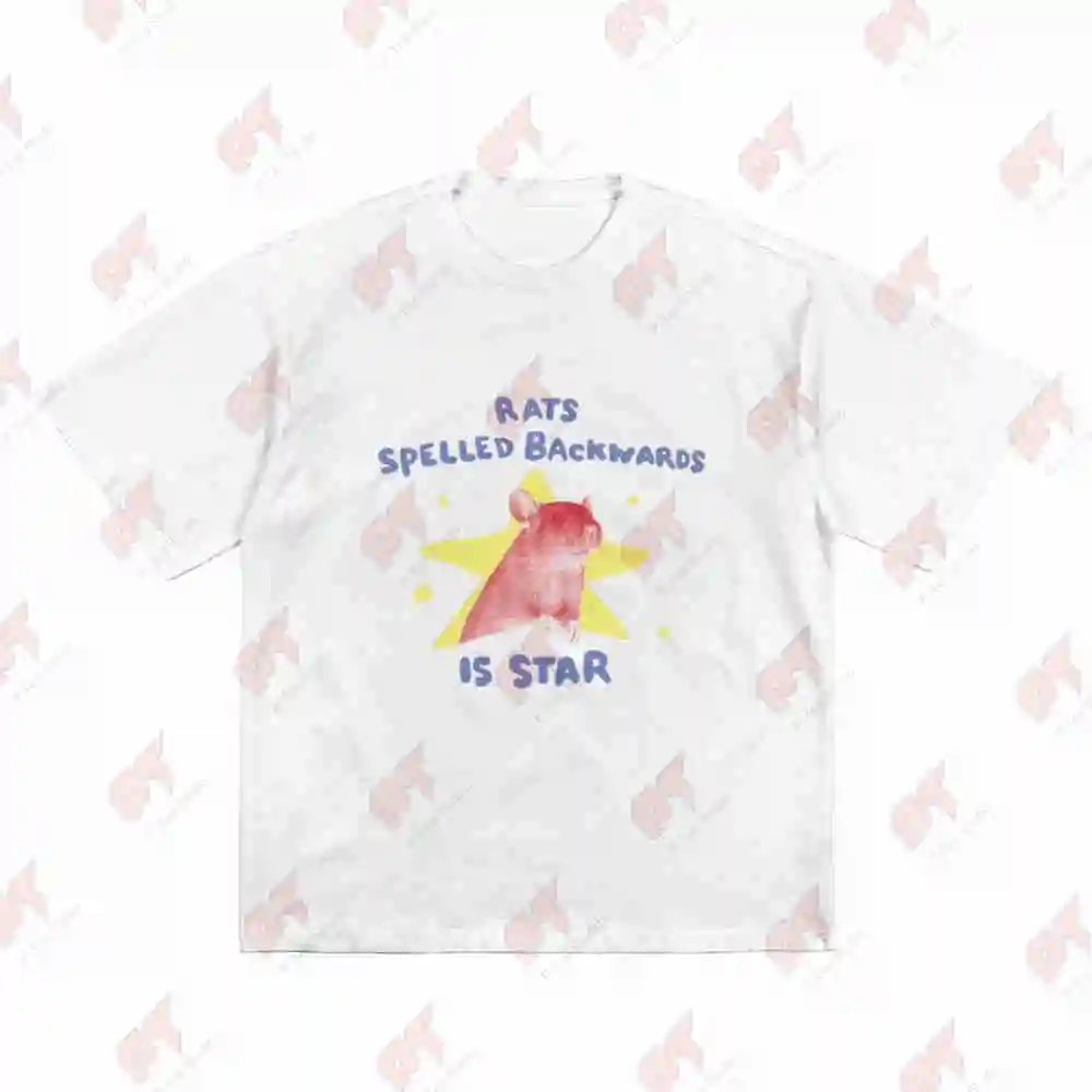 Rats Spelled Backwards Is Star Rat Funny Weird Short Sleeve Tee 100% Cotton T-Shirt