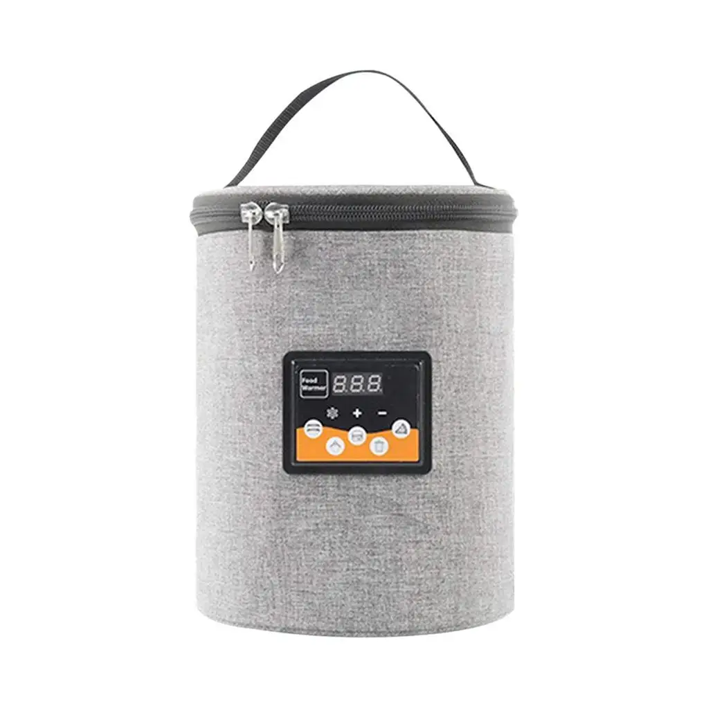 Baby Milk 12V Bottle Warmer Food Warming Temperature Display Storage Bag Picnic Insulation Capacity Handbag Car Travel