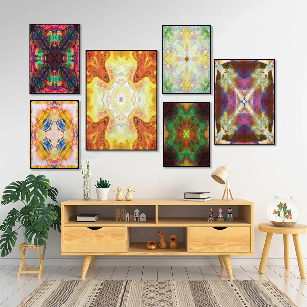 Fascinating fractal art, vibrant astral art poster, delicate pattern design, psychedelic spiritual wall art idea, divine design