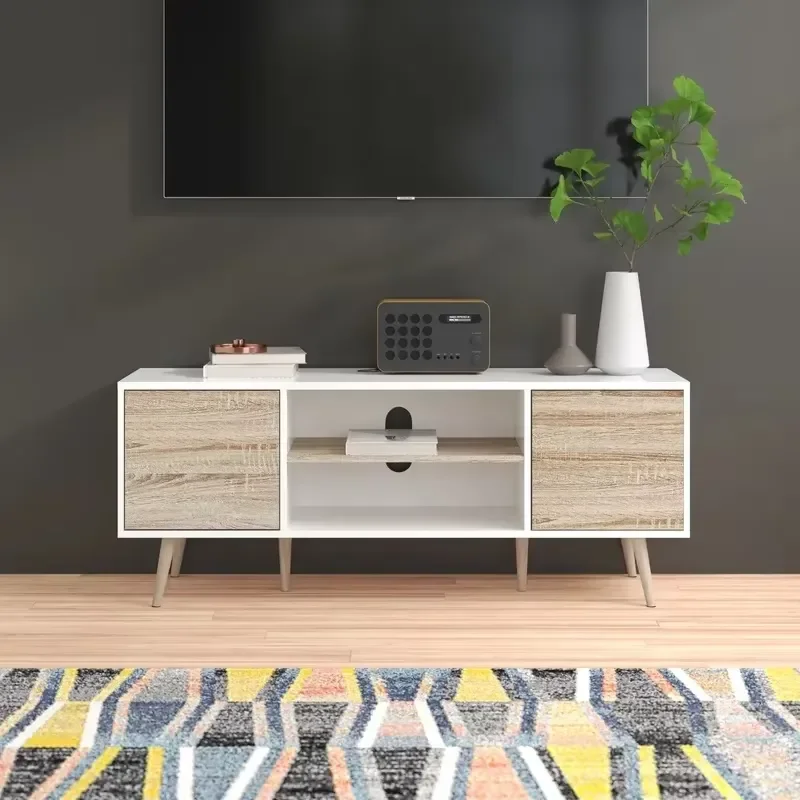for Modern White Wooden TV Cabinet Stand Corner Coffee Table Living Room Furniture Storage Console Unit