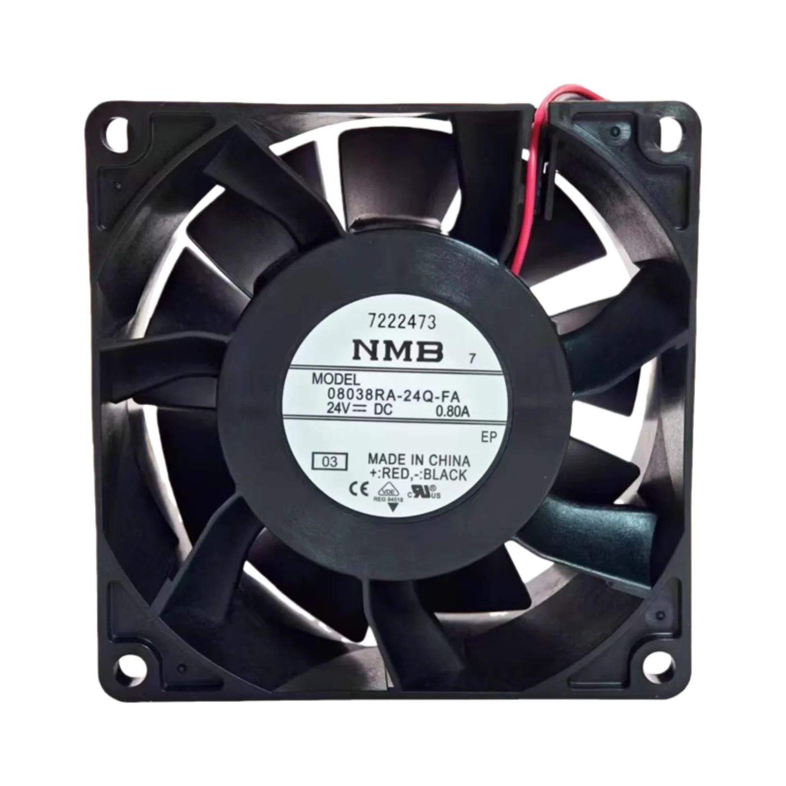 

new for NMB 08038RA-24Q-FA 80x80x38mm DC24V Cooling Fan, 0.80A 91.8CFM 6500RPM, High Airflow for Inverter, Industrial Equipment