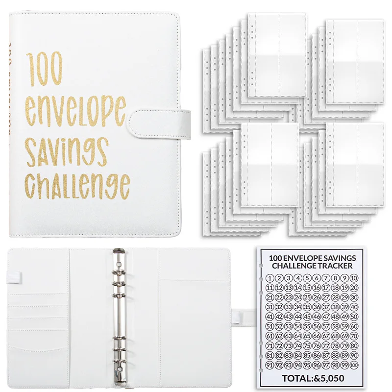 

100 Envelope Cash Savings Challenge, Saving Challenge Envelop Book, Budget Envelope Financial Assistant, A5 Size Cash Binder