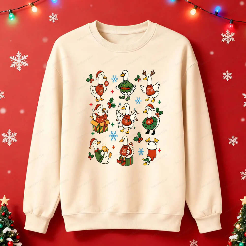 Ganso natal hoodie apenas uma ganso alegre moletom natal ganso pato feminino camisola engraçado natal feriado moletom