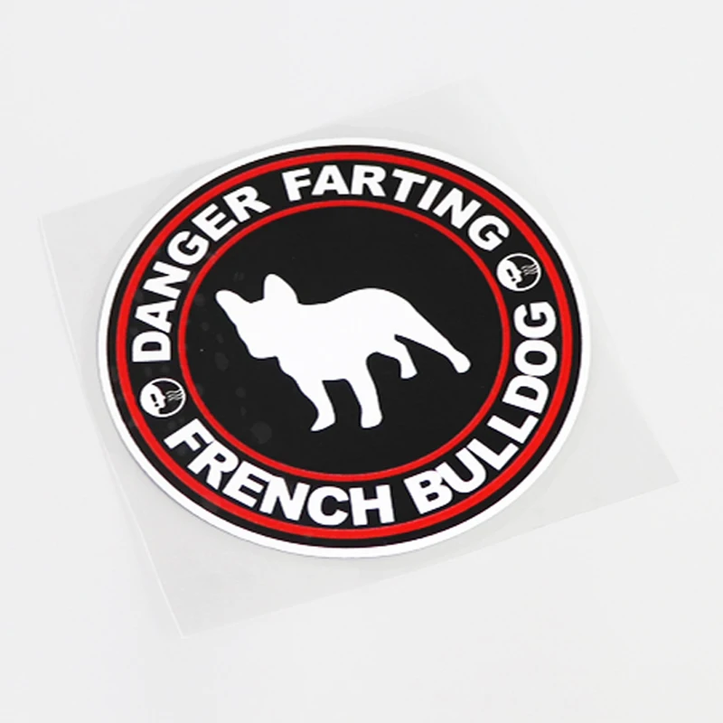 Fashion DANGER FARTING FRENCH BULLDOG Decal Car Sticker PVC 11.5CM*11.5CM