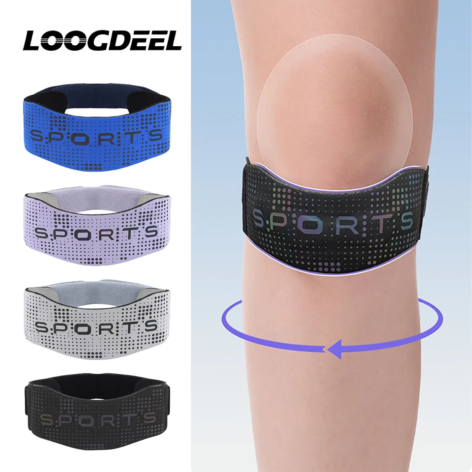 LOOGDEEL 1 pièce Sangle de genou réfléchissante pour la course, extra épaisse, stabilisateur de rotule, équipement de protection articulaire pour le sport, la gym et le cyclisme
