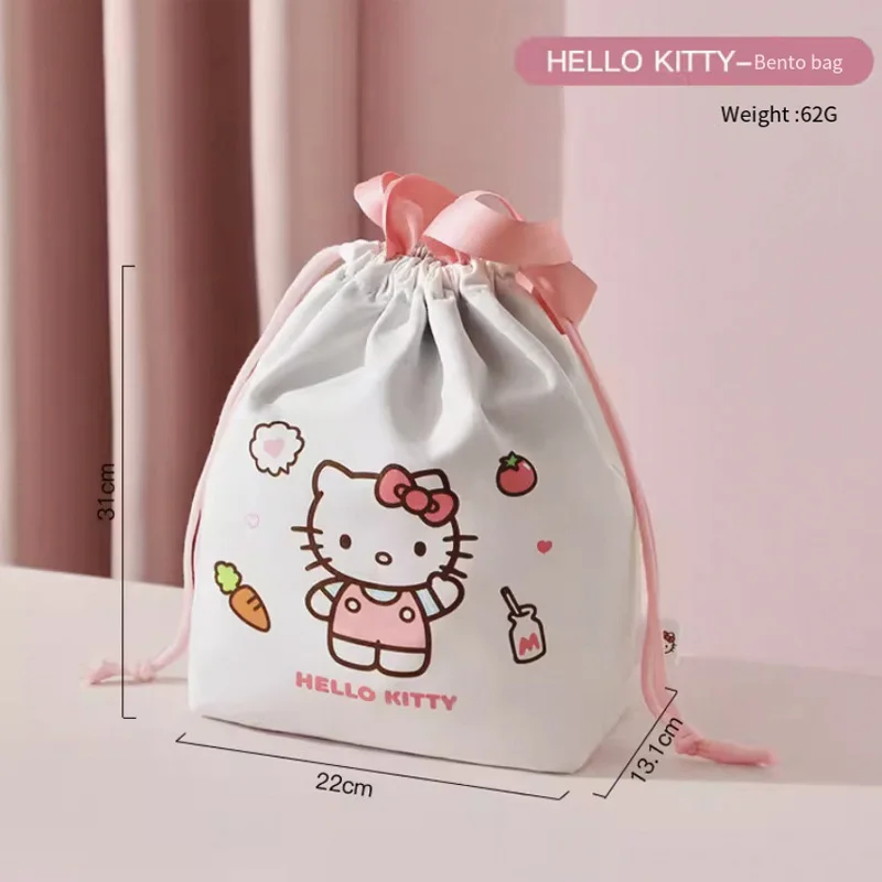 Sanios Hellokittys Cartoon Figure Kawaii Lunch Bag studente ragazza borsa isolamento impermeabile a prova di olio addensare ad alta capacità