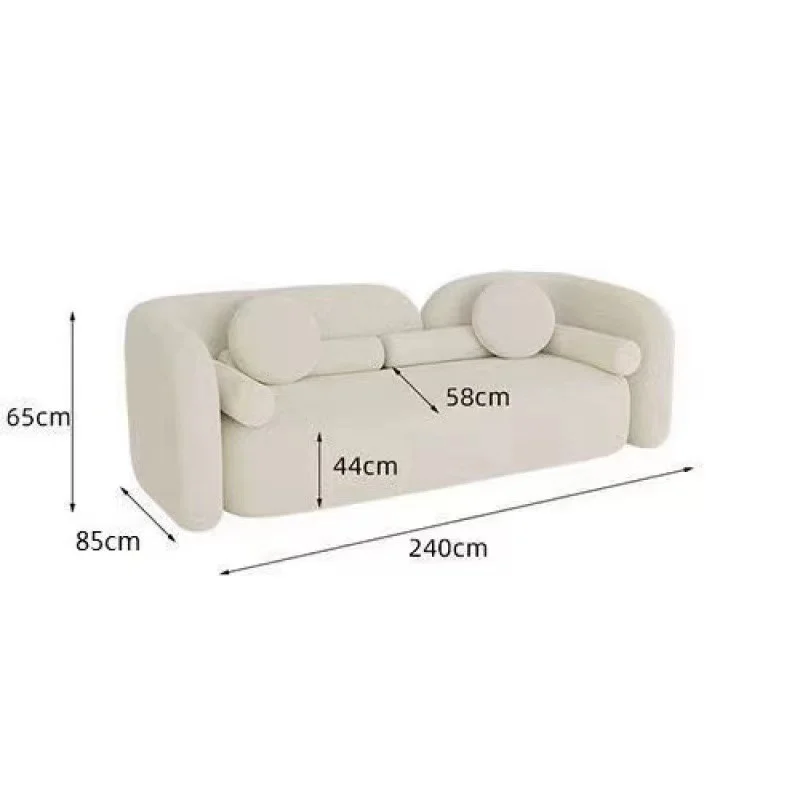 

Living room straight row cream sofa, light luxury high-end wind technology fabric combination sofa