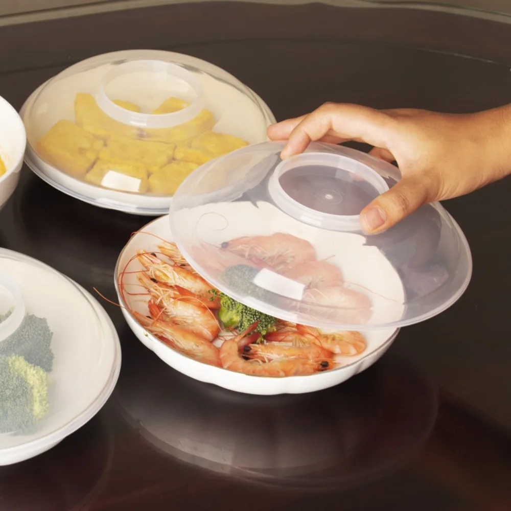 Fresh-keeping Microwave Food Cover Transparent Anti-dust Splatter Guard Cover Oil-proof Anti-Splash Bowl Cover Home