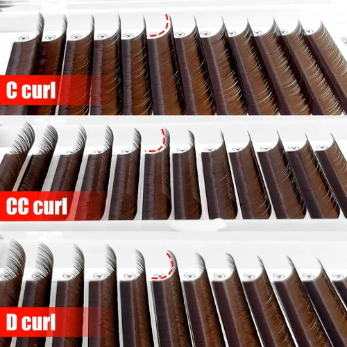 Imagen 2 del producto Extensiones de pestañas individuales Abonnie Brown, pestañas de todos los tamaños, pestañas clásicas premium coloridas