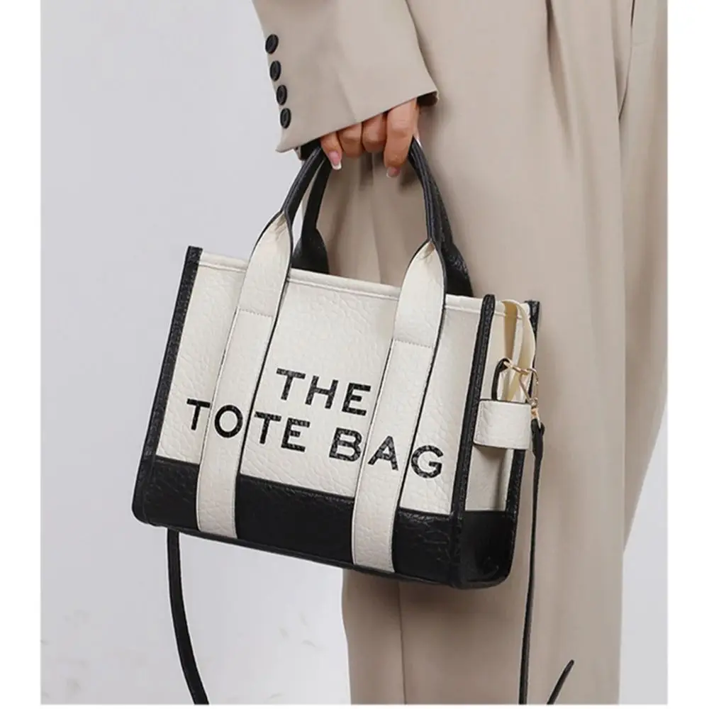 Letters Tote Bag Women\'s 2024 New Leather Shoulder Messenger Trend Fashion Color Matching Designer Bag Large Capacity Handbags