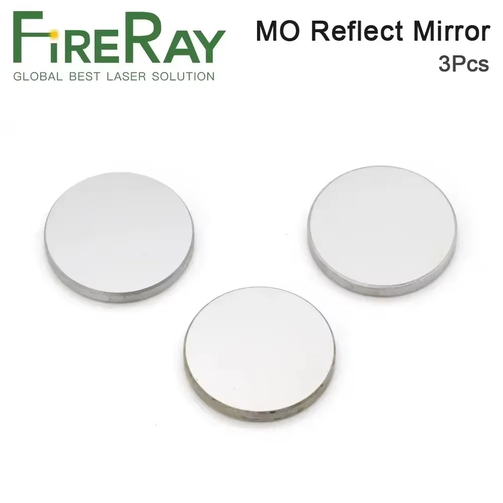 FireRay 3Pcs Mo Reflective Mirror Dia. 20 25 30 38.1mm THK 3mm for CO2 Laser Engraving Cutting Machine