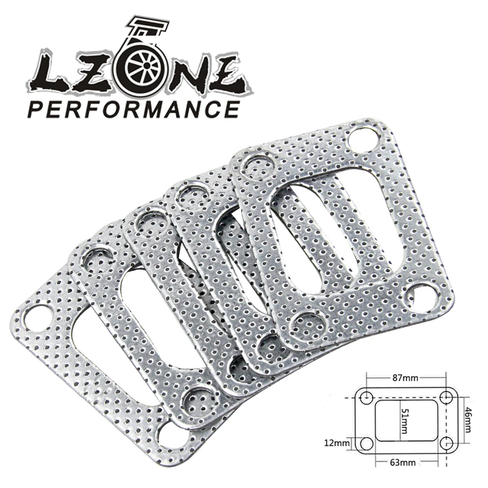 LZONE - (5PCS/LOTS) T3 ALUMINUM TURBO CHARGER INLET MANIFOLD FLANGE DOWN PIPE GASKET JR4951