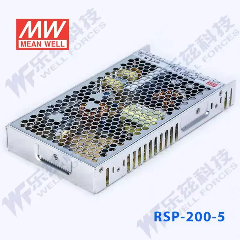 

Mean WELL RSP-200-5 5V 40A 200W Single Output with PFC Function Switching Power Supply Brand New Original Authentic AC-DC