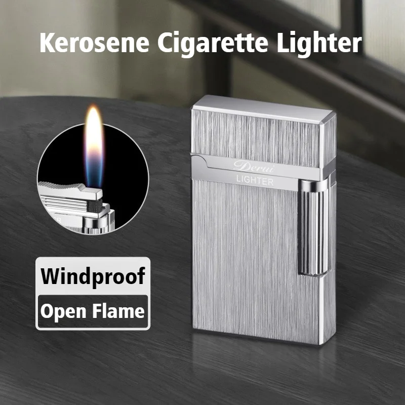 

Metallic Sound Lighter Inflatable Grinding Wheel Open Fire Cigar Igniter Metal Coal Oil Cigarette Lighters & Smoking Accessories