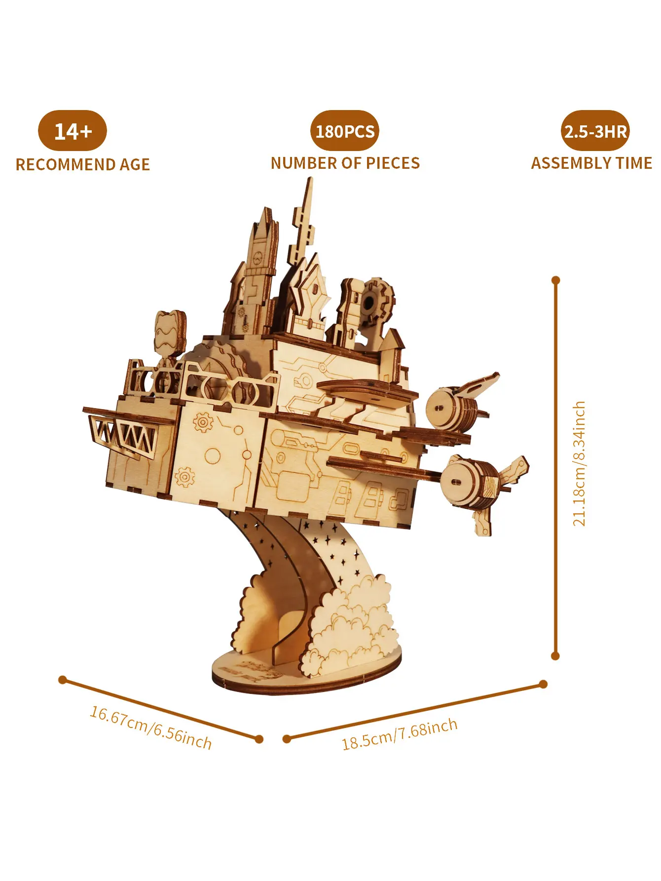 Puzzle in legno 3D per adulti Kit carillon castello Modello Artigianato fatto a mano fai-da-te Regali di Natale