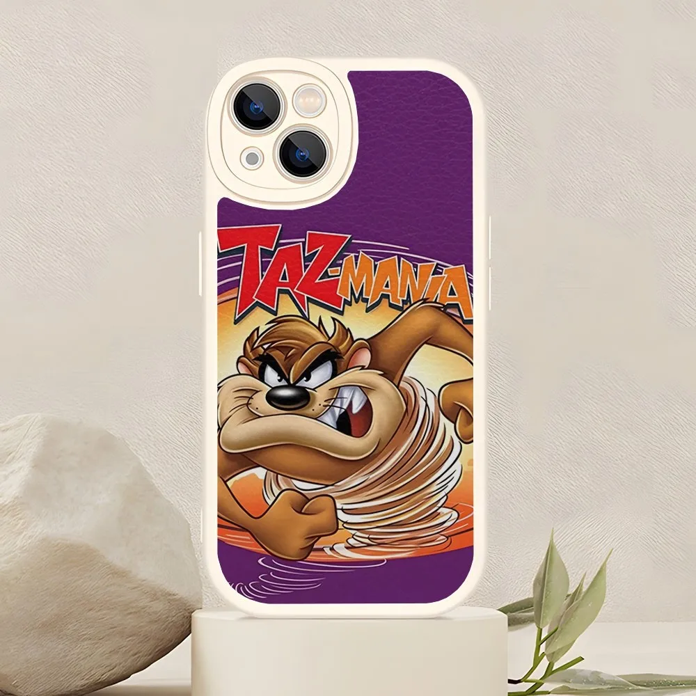 Tasmanian Devil Taz Phone Case For Iphone 14 Pro Max 15 11 13 12 Mini X Xr Xs  7 8 Puls Se Lambskin Silicone Cover