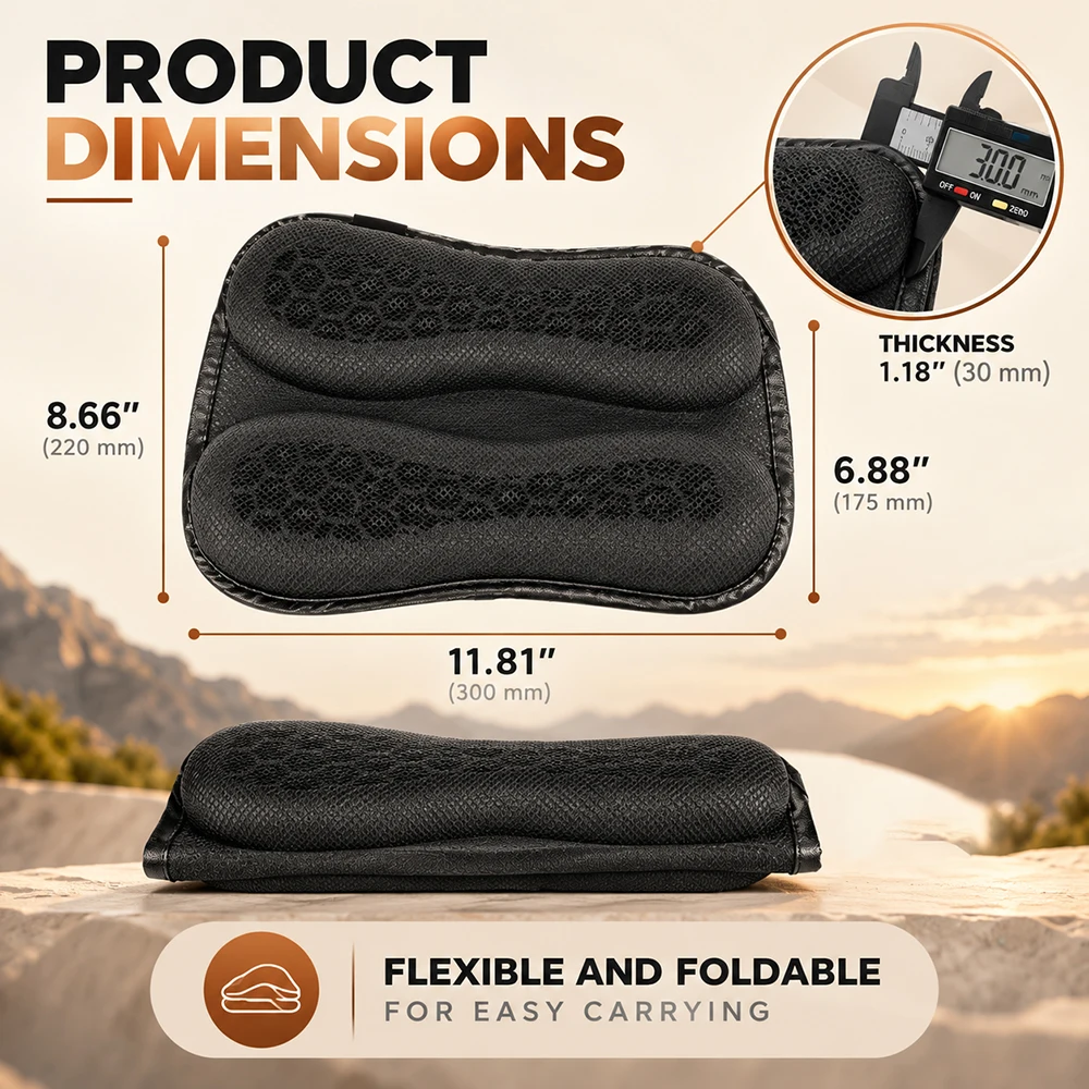 Motorrad Sitzkissen 3D Honeycomb Anti-slip Motorrad Gel Sitzkissen Moto Druckentlastung Fahrt Sitz Pad Moto Zubehör – Detail 10