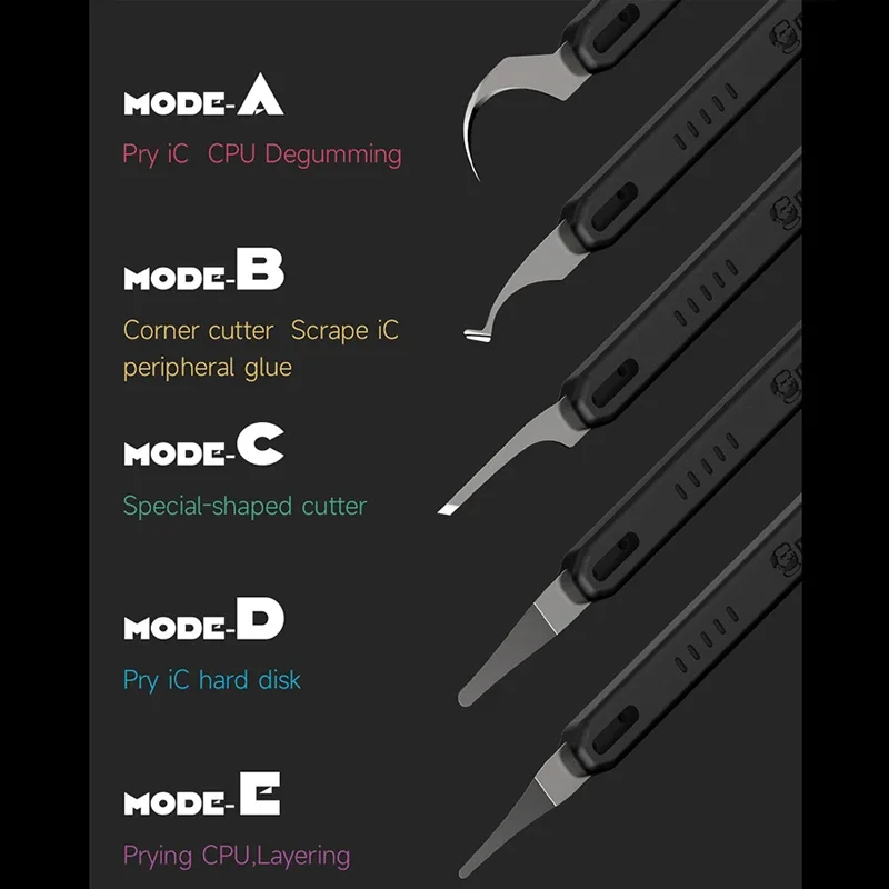 

Mechanic Quick Edge One-piece Rework Blade Set 5in1 Professional Phone Repair Tools for Motherboard Glue Removal BGA Chip Repair